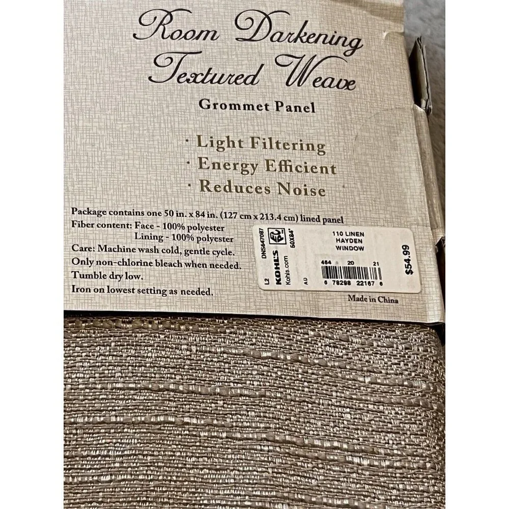 REGENT COURT Hayden Room Darkening Textured Weaved Window Curtain Panel